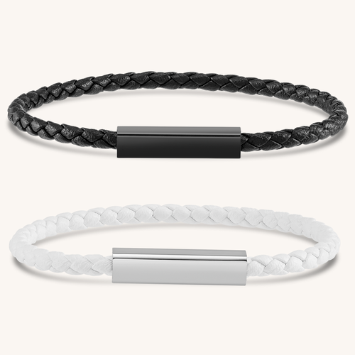 Magnetic Leather Bond Bracelets Set