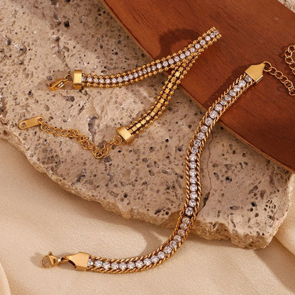 18k Accented Diamond Tennis Bracelet
