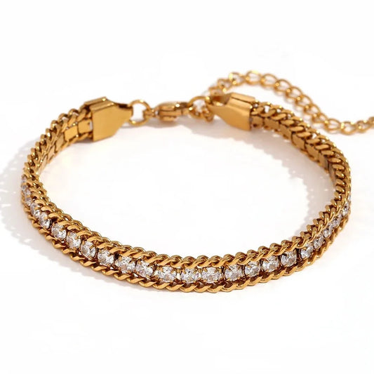 18k Accented Diamond Tennis Bracelet