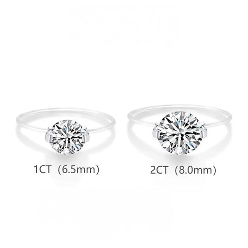 S925 1-2 Carat Moissanite Invisible Band Ring