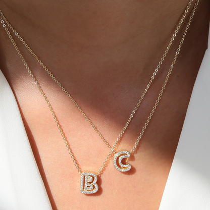 Dazzling Diamond Initial Necklace