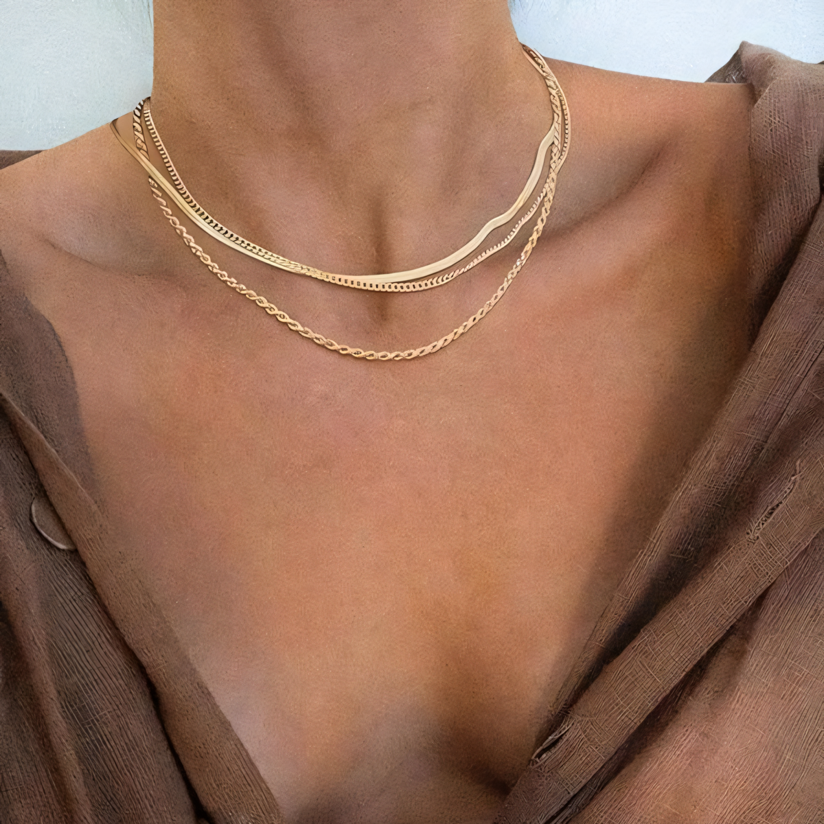 3pc Classic Necklace Choker Stack
