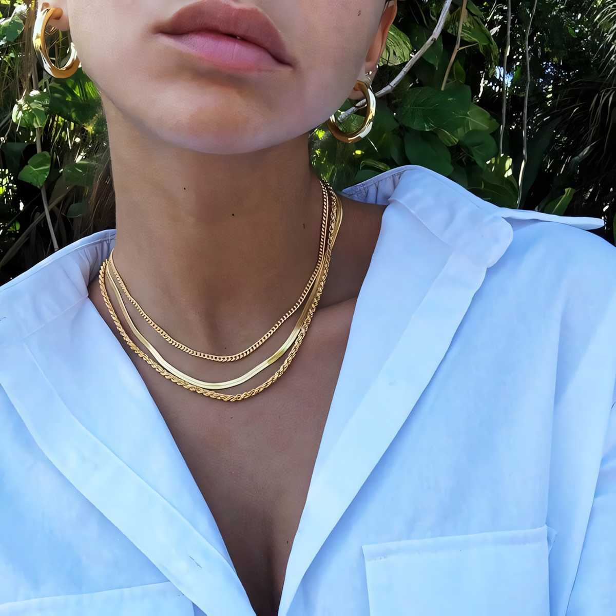 3pc Classic Necklace Choker Stack