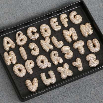 Chunky Bubble Diamond Dazzle Initial Necklaces