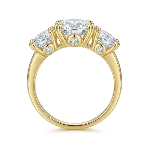 4CT 3 Moissanite Stone Set Ring