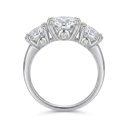 4CT 3 Moissanite Stone Set Ring