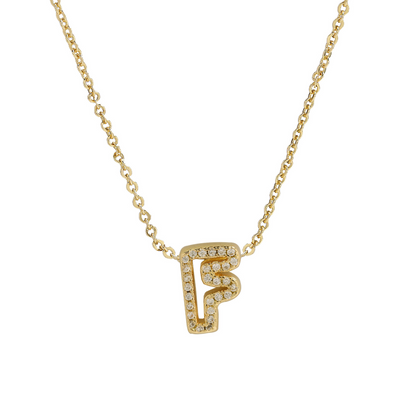 Dazzling Diamond Initial Necklace