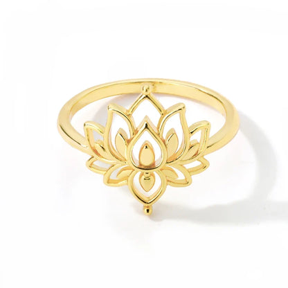 Dainty Lotus Flower Outline Ring