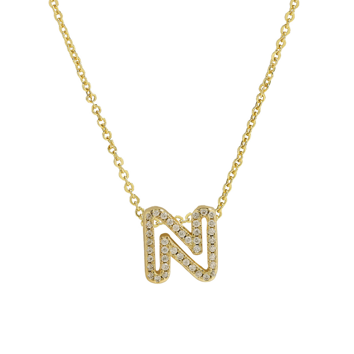 Dazzling Diamond Initial Necklace