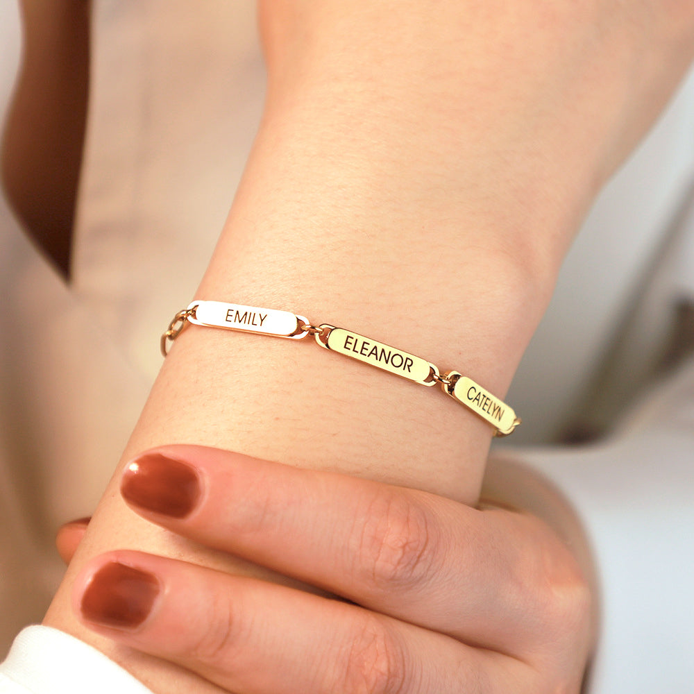 Personalized Family Names Paperclip Bracelet