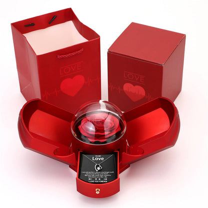 Eternal Rose Box "To My Love" With Diamond Heart Necklace