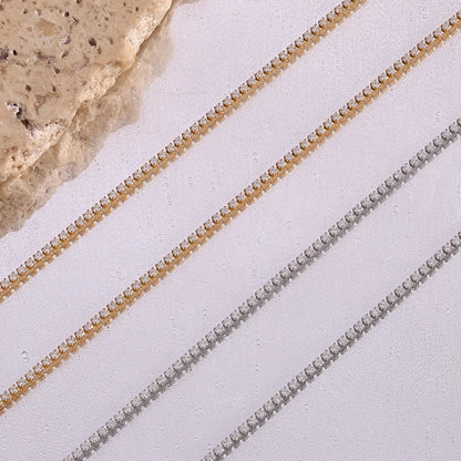 2mm Dainty Tennis Chain Bracelet and Necklace