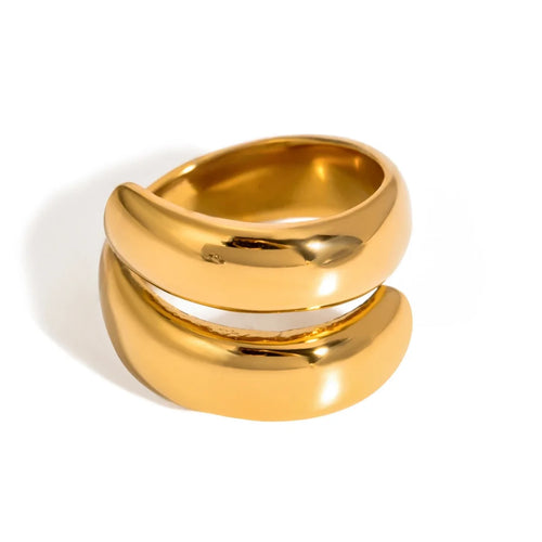 18k Modern Wrap Around Flat Ring
