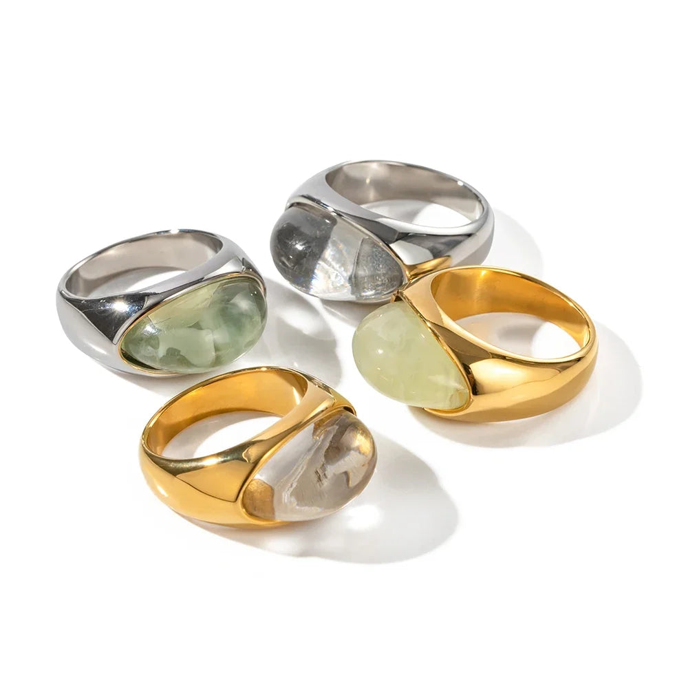 Chunky Oval Stone Set Ring