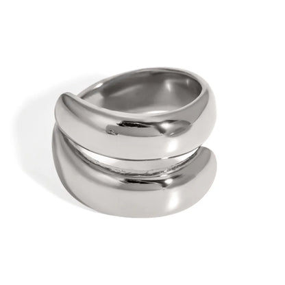 18k Modern Wrap Around Flat Ring