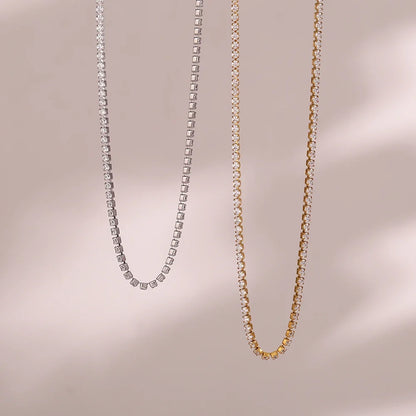 2mm Dainty Tennis Chain Bracelet and Necklace