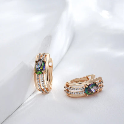C Shaped Diamond Accented Centerpiece Earrings