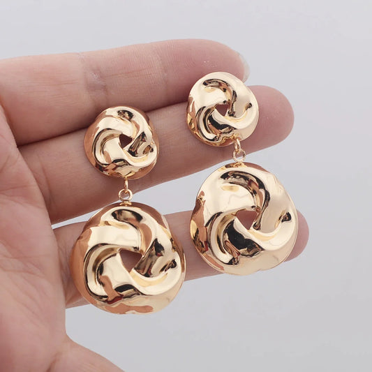 Stacked Pretzel Spiral Twist Earrings