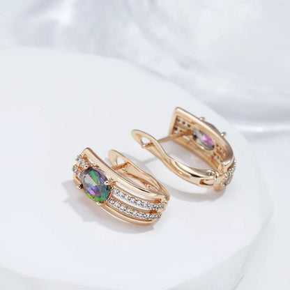 C Shaped Diamond Accented Centerpiece Earrings