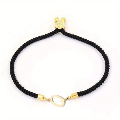 Adjustable Angled Serif Letter Initial Bracelets