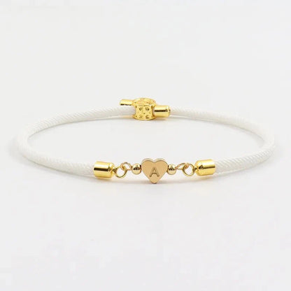 Adjustable Heart Letter Initial Bracelets