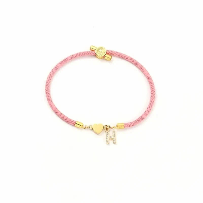 Adjustable Shape Letter Initial Bracelets