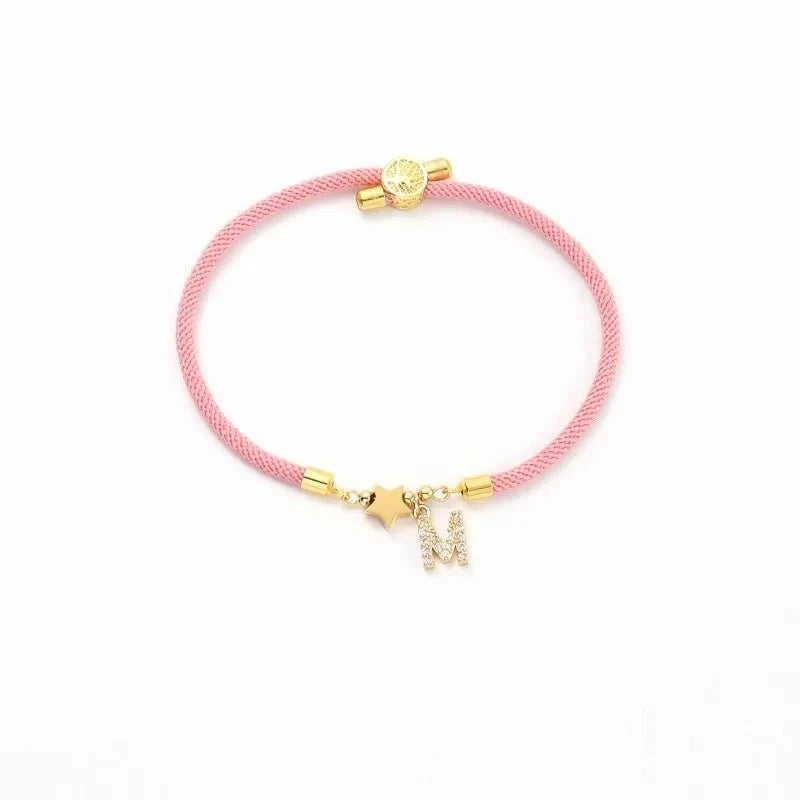 Adjustable Shape Letter Initial Bracelets