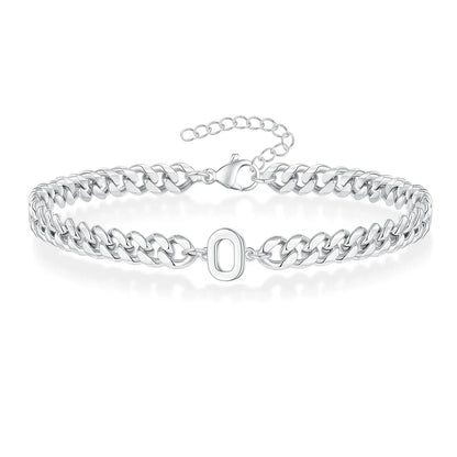 Couples Letter Initial Cuban Bracelet