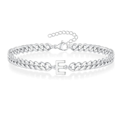 Couples Letter Initial Cuban Bracelet
