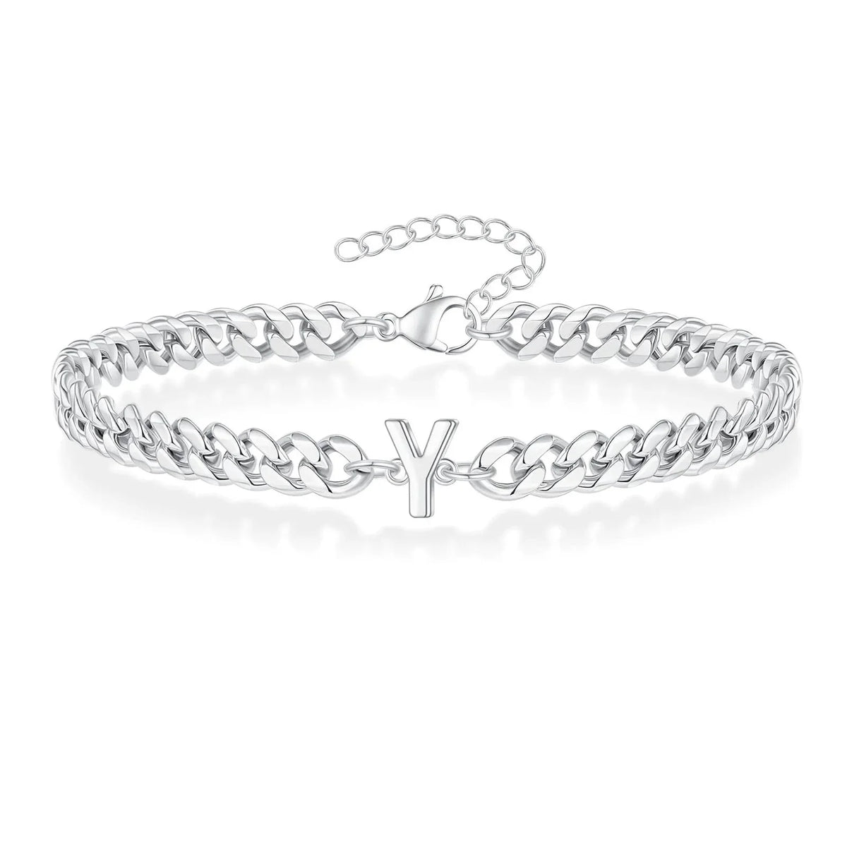 Couples Letter Initial Cuban Bracelet
