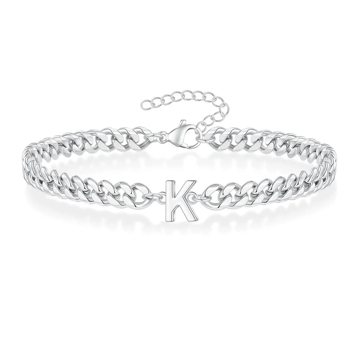 Couples Letter Initial Cuban Bracelet