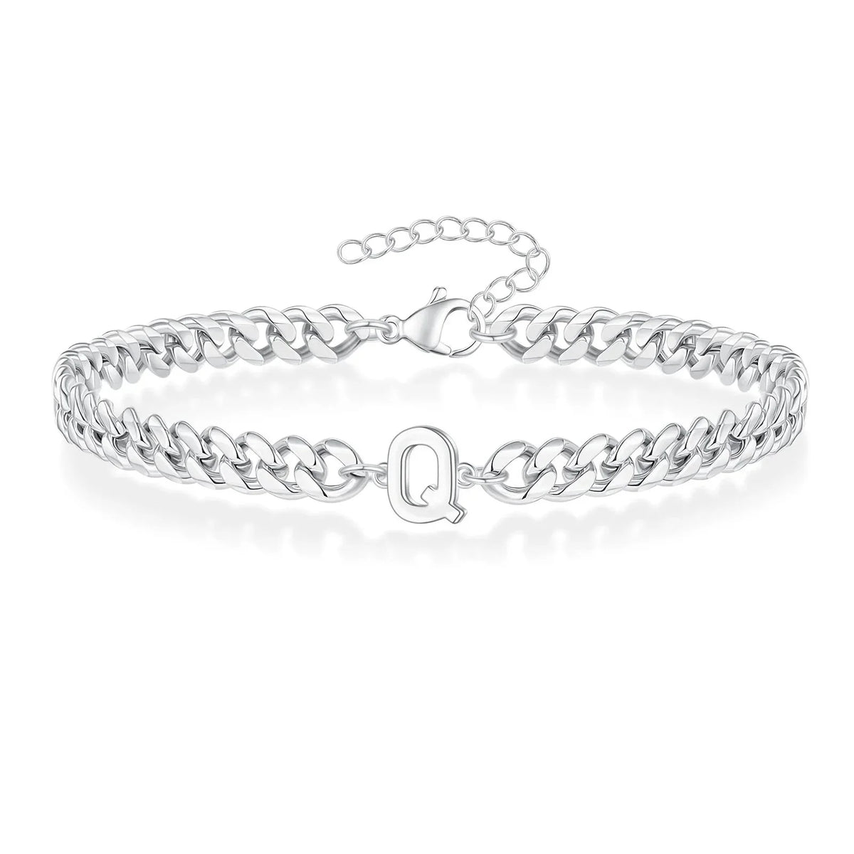 Couples Letter Initial Cuban Bracelet