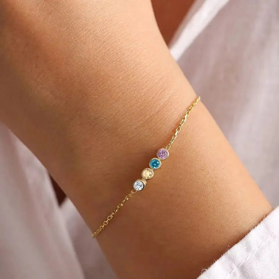 Dainty Birthstone Chain Bracelet