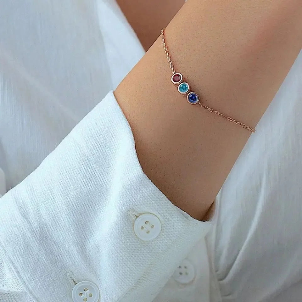 Dainty Birthstone Chain Bracelet