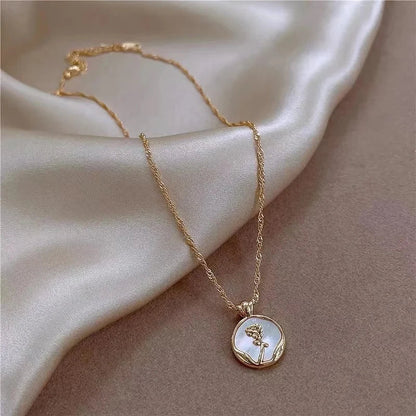 Dainty Blanc Camellia Floral Necklace, Earrings, Ring Jewelry