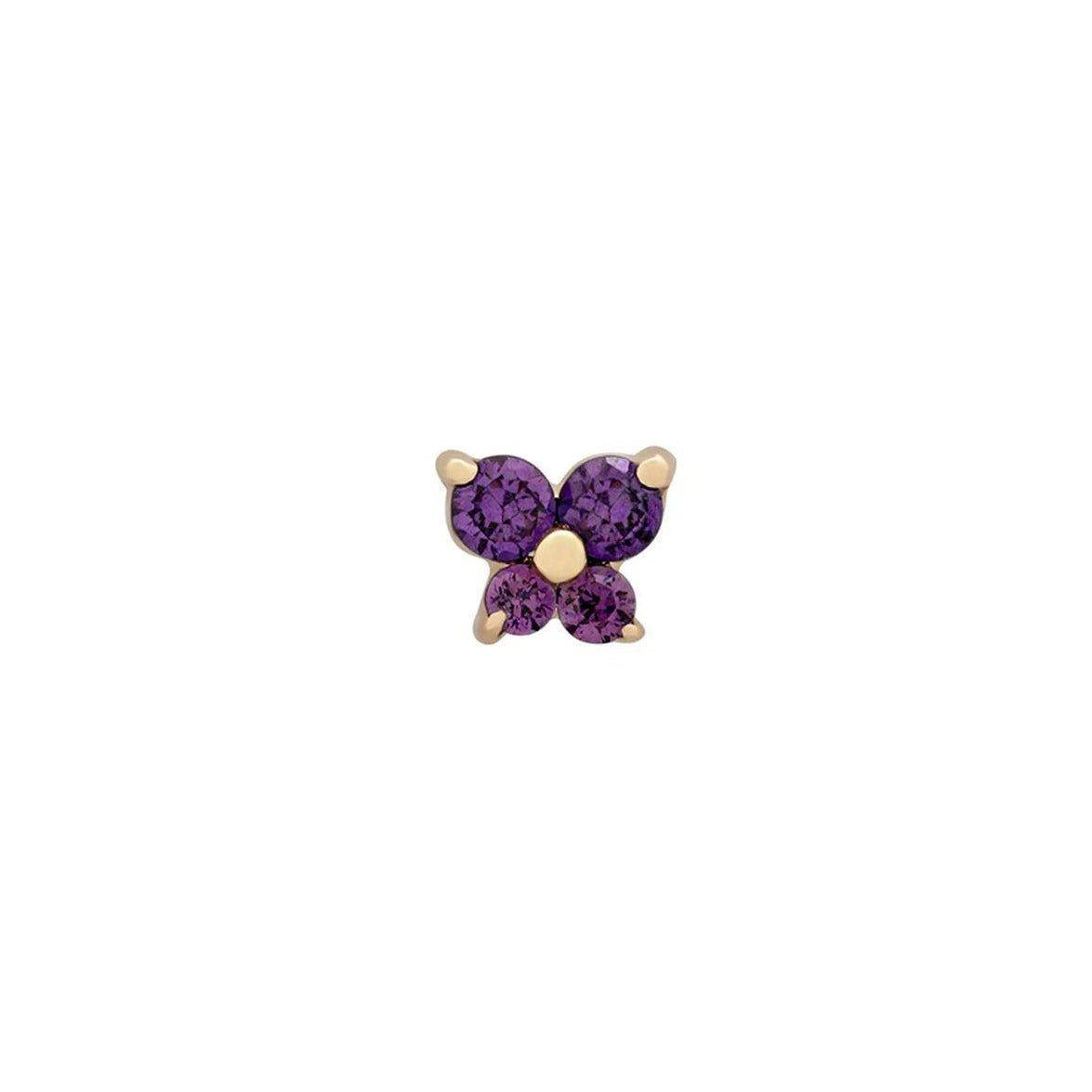 Dainty Butterfly Birthstone Stud Earring