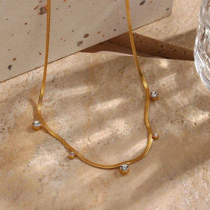 Dainty Diamond Herringbone Choker Necklace