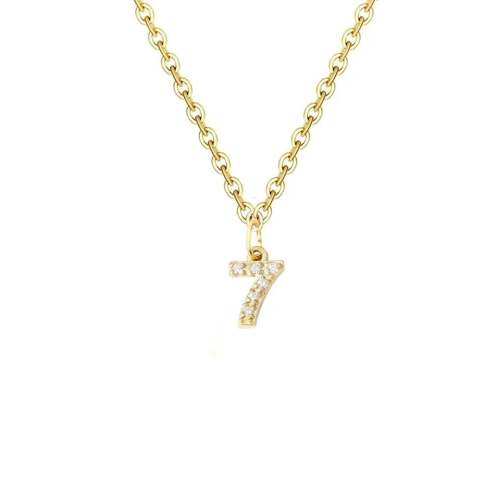 Dainty Zircon Letter Initial, Number, Symbol Chain Necklace