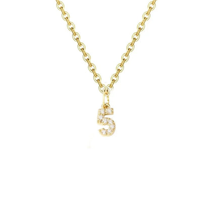 Dainty Zircon Letter Initial, Number, Symbol Chain Necklace