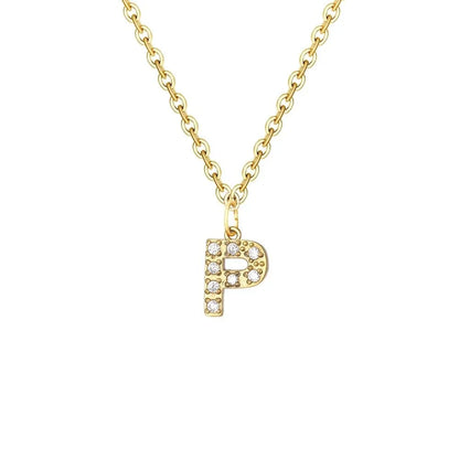 Dainty Zircon Letter Initial, Number, Symbol Chain Necklace