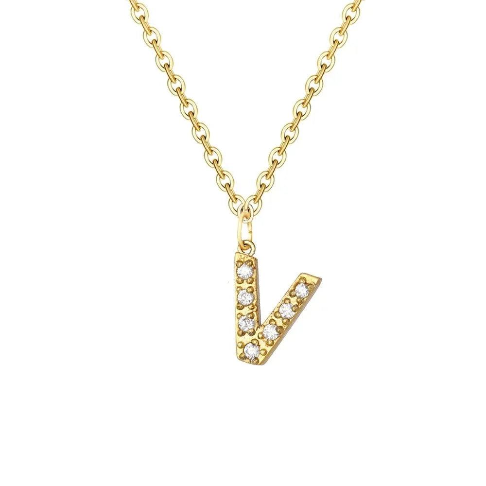 Dainty Zircon Letter Initial, Number, Symbol Chain Necklace