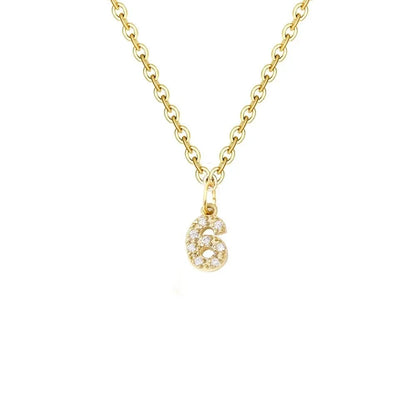 Dainty Zircon Letter Initial, Number, Symbol Chain Necklace