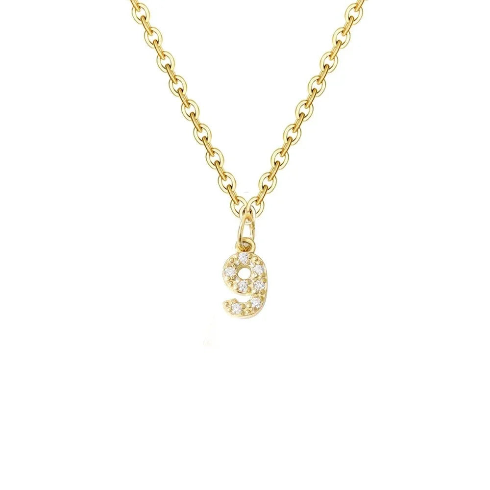 Dainty Zircon Letter Initial, Number, Symbol Chain Necklace