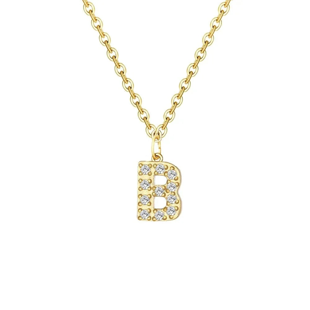 Dainty Zircon Letter Initial, Number, Symbol Chain Necklace