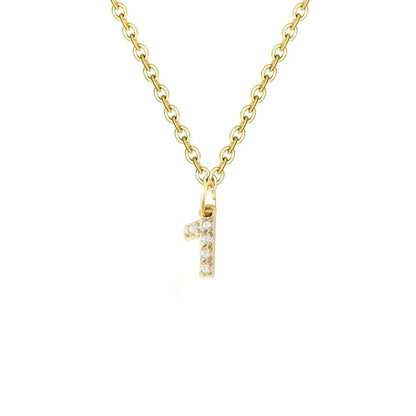 Dainty Zircon Letter Initial, Number, Symbol Chain Necklace