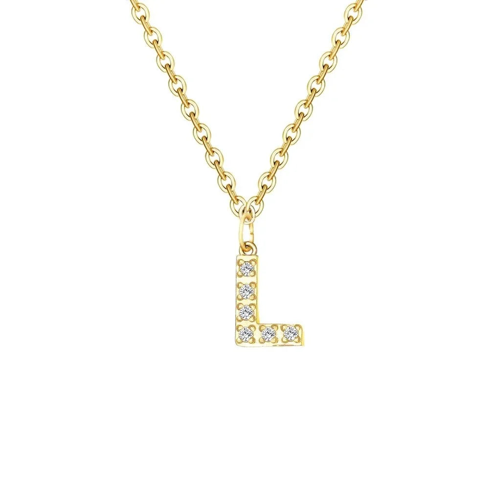 Dainty Zircon Letter Initial, Number, Symbol Chain Necklace