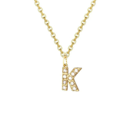 Dainty Zircon Letter Initial, Number, Symbol Chain Necklace