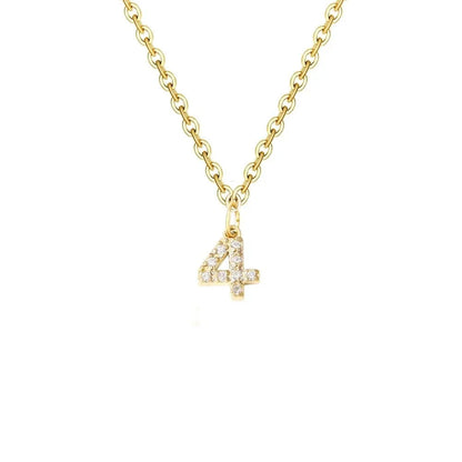 Dainty Zircon Letter Initial, Number, Symbol Chain Necklace
