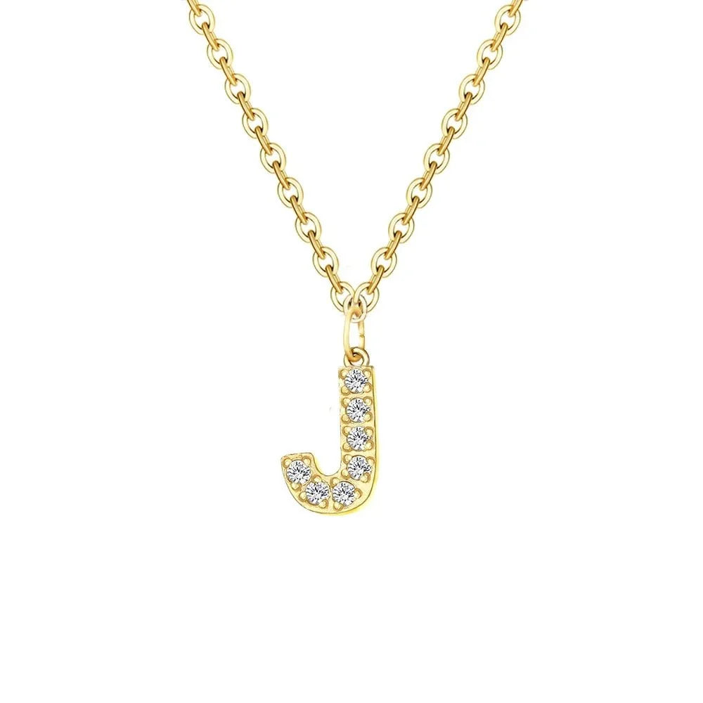 Dainty Zircon Letter Initial, Number, Symbol Chain Necklace