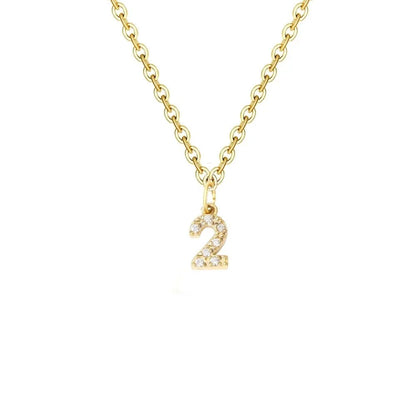 Dainty Zircon Letter Initial, Number, Symbol Chain Necklace